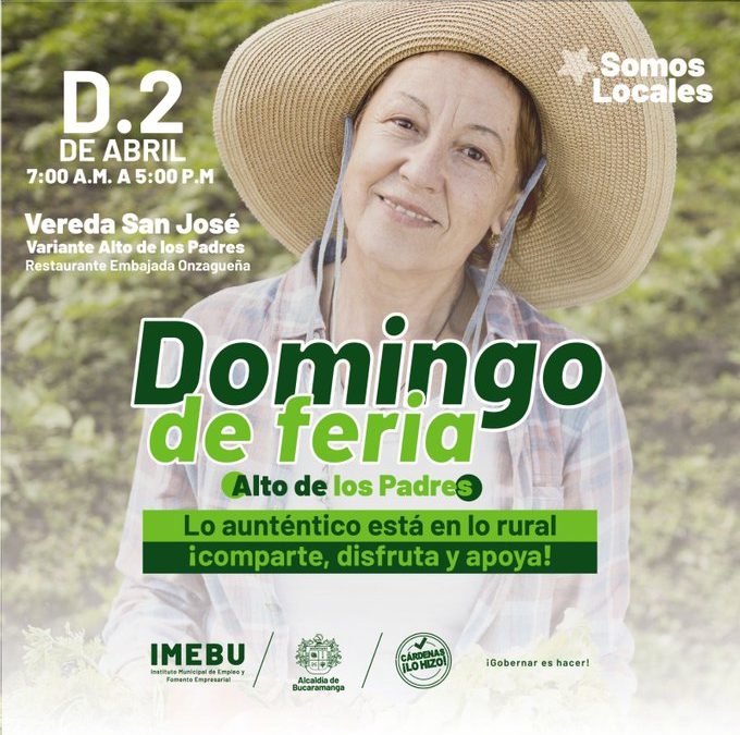 Este domingo 2 de abril volvemos con nuestra feria rural en el Alto de los Padres.