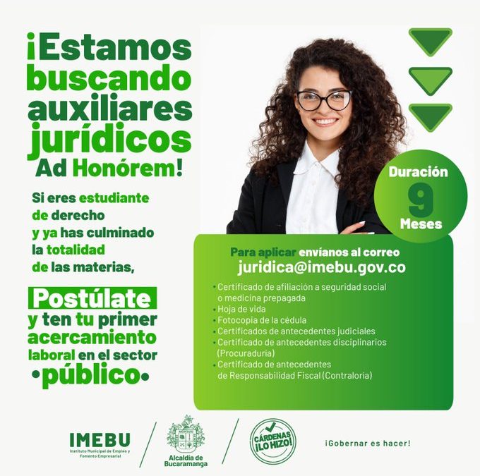 ¡Estamos buscando auxiliares jurídicos Ad Honorem!