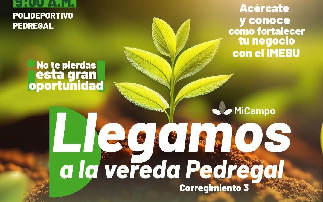 Este sábado ¡llegamos a tu comunidad! Estaremos en la vereda Pedregal, listos para compartir contigo nuestra oferta institucional.